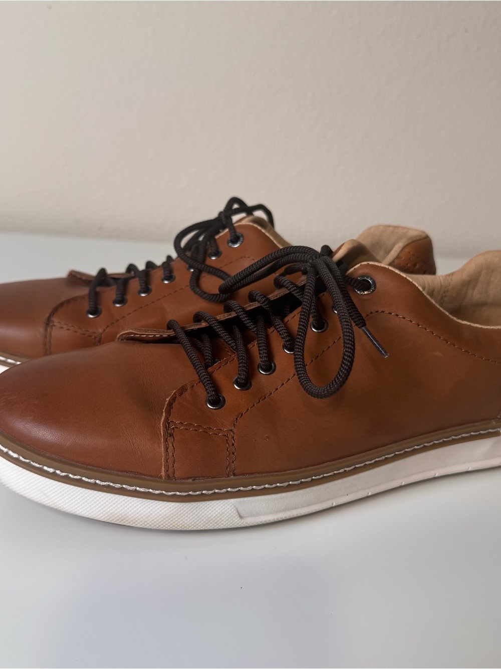 Johnston & Murphy McGuffey Men’s 9 Tan Leather Waterproof Golf Shoes 259126